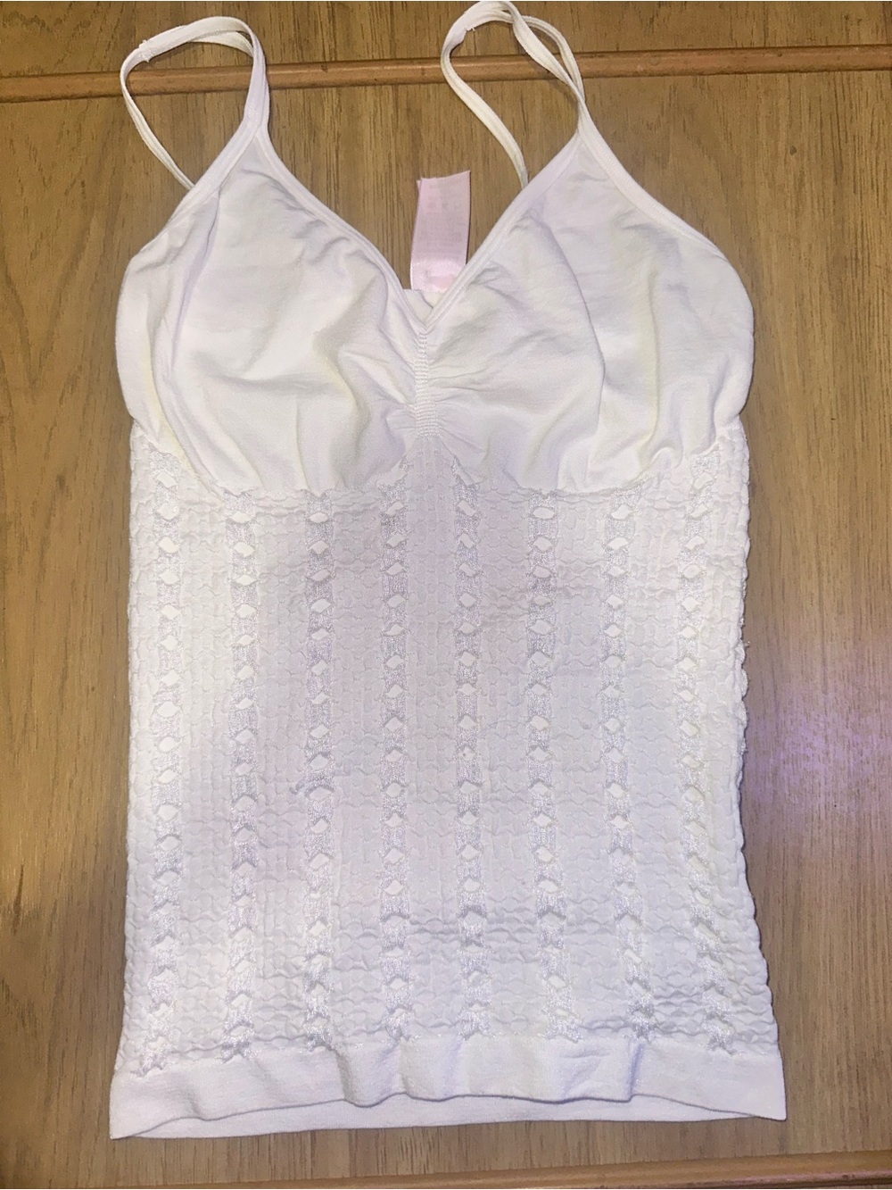 Women’s White Lace-Trim Cami Tank Top